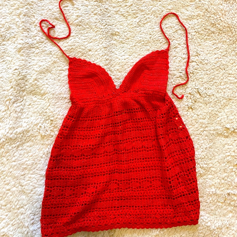 WHO A U Women’s California Style Knit Red Top M